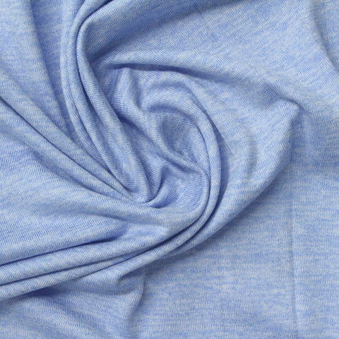 Light Blue Marl Jersey Knit, Polyester, 153 gsm