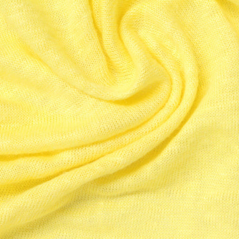 100% Linen Jersey Knit Fabric, 160 gsm, 165 cm — Yellow