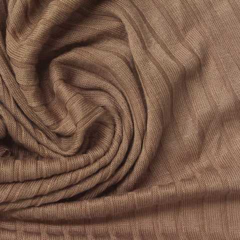 100% Tencel Lyocell Rib Knit Fabric, 145 gsm, 140 cm — Brown