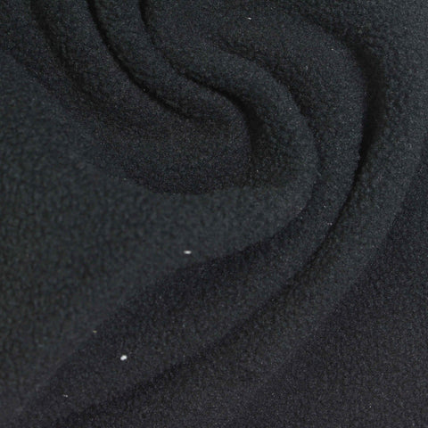 100% Polyester Fleece Fabric, 260 gsm, 160 cm — Black, ref EF-262544