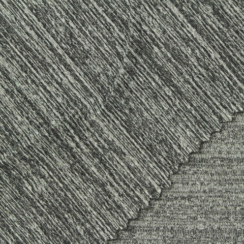 Dark Grey Heathered-Marl Jersey Knit, Polyester, 180 gsm