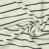 Dark Grey Horizontal-Stripe Rib Knit, Polyester — photo 2