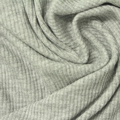 Grey Heather Rib Knit, Viscose