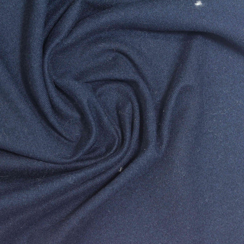 Brushed Polyester Stretch Jersey Knit Fabric, 230 gsm, 153 cm — Navy