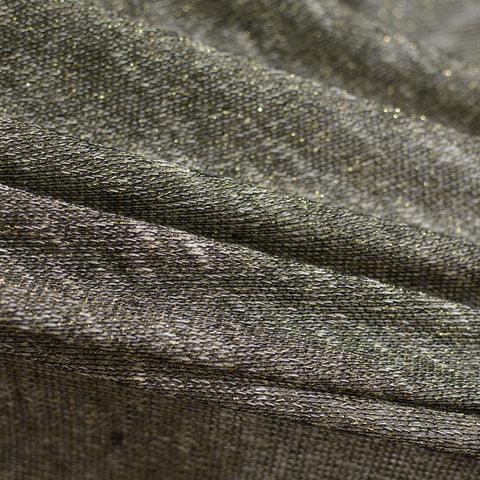 Heather Metallic Viscose Blend Stretch Chunky Knit Fabric, 185 gsm, 150 cm — Orange