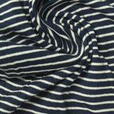 Navy Horizontal-Stripe Jersey Knit, Viscose — photo 2