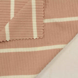Pink Vertical-Stripe Rib Knit, Cotton-Viscose — photo 2