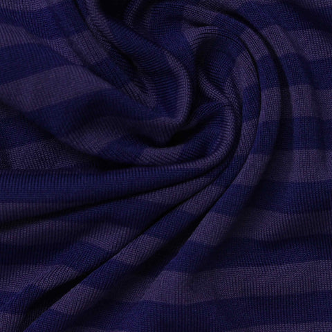 Purple Horizontal-Stripe Jersey Knit, Polyester, 180 gsm