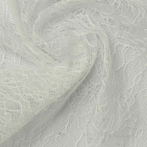 100% Nylon Lace Fabric, 50 gsm, 150 cm — White
