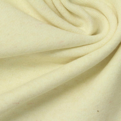 Light Yellow Marl Rib Knit, Poly-Cotton, 290 gsm