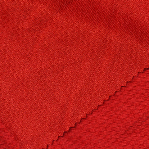 Red Textured Jacquard, Viscose-Poly