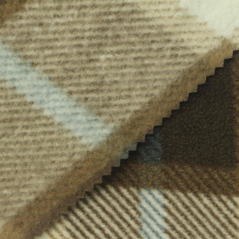 Dark Brown Plaid Fleece, Polyester