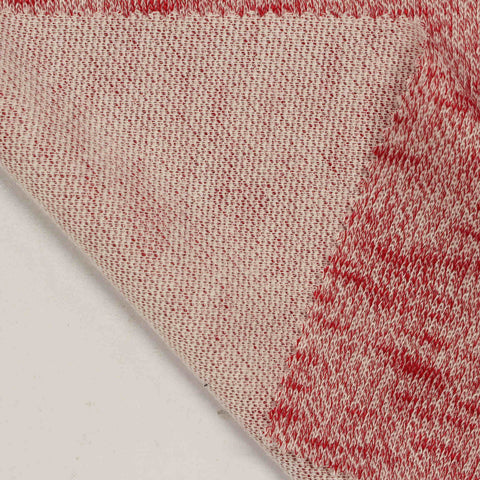 Red Marl Interlock Knit, Poly-Viscose, 240 gsm