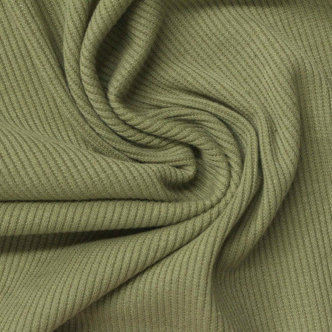Olive Rib Knit, Polyester