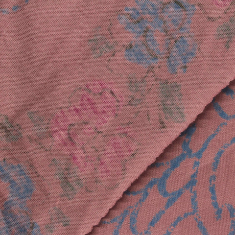 Blue Flowers Jersey Knit, Cotton