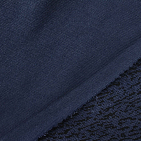 Blue Heathered-Marl French Terry, Poly-Cotton, 230 gsm