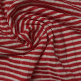 Red Horizontal-Stripe Rib Knit, Poly-Viscose — photo 2