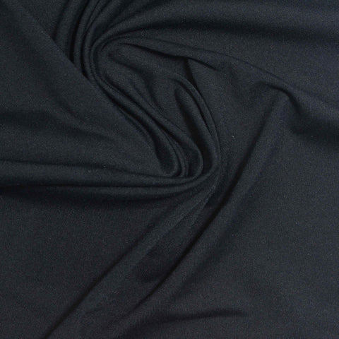 Nylon Stretch Jersey Knit Fabric, 130 gsm, 160 cm — Black