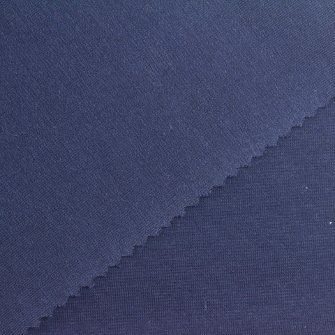 Cotton Stretch Ponte Knit Fabric, 260 gsm, 165 cm — Navy