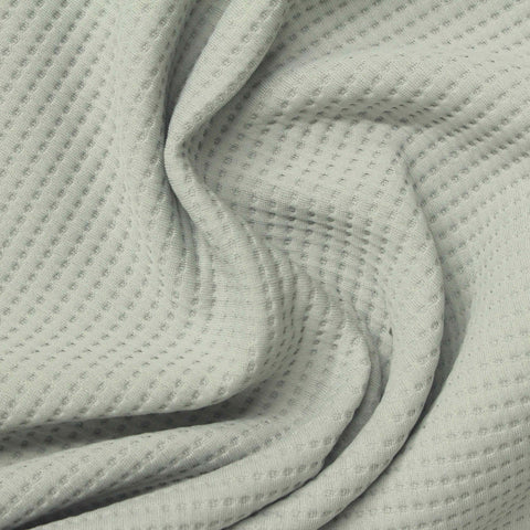 100% Polyester Waffle Knit Fabric, 235 gsm, 160 cm — White