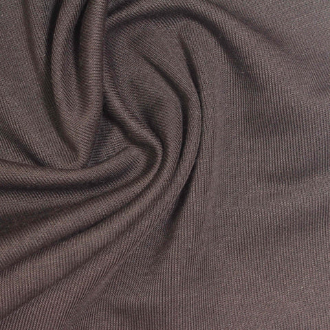 Tencel Lyocell Stretch Rib Knit Fabric, 245 gsm, 187 cm — Brown
