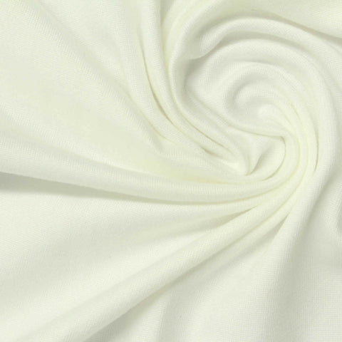 Polyester Stretch Milk Silk Knit Fabric, 165 gsm, 160 cm — White, ref EF-245287