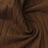 Jacquard Cotton Stretch Rib Knit Fabric, 216 gsm, 120 cm — Brown — photo 2