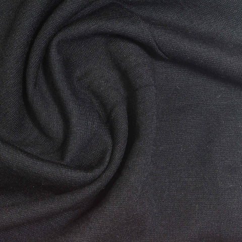 Viscose Polyester Stretch Ponte Knit Fabric, 230 gsm, 170 cm — Black