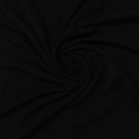 Viscose Stretch Jersey Knit Fabric, 164 gsm, 150 cm — Black