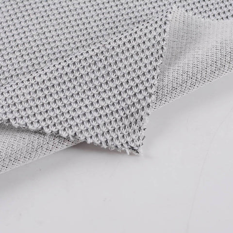 Jacquard 100% Polyester Interlock Knit Fabric, 393 gsm — Grey