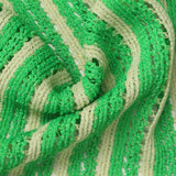Green Vertical-Stripe Warp Knit, Polyester — photo 2