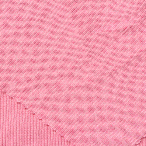 Cotton Polyester Stretch Rib Knit Fabric, 280 gsm, 110 cm — Pink, ref EF-246903