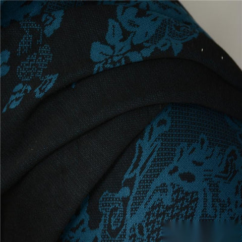 Jacquard Viscose Polyester Stretch Knit Fabric, 166 cm — Black