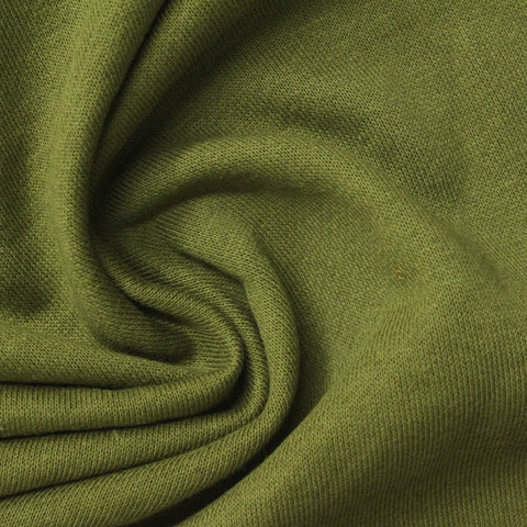 Cotton Polyester French Terry Fabric, 280 gsm, 160 cm — Green