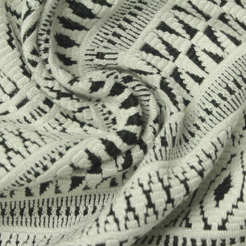 Black Horizontal-Band Jacquard, Viscose-Poly