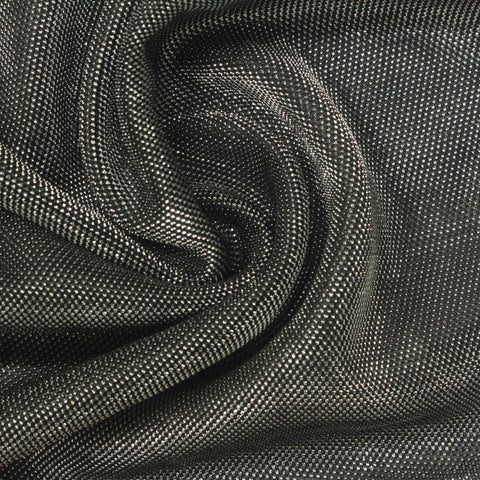 Polyester Metallic Interlock Knit Fabric, 90 gsm, 150 cm — Grey