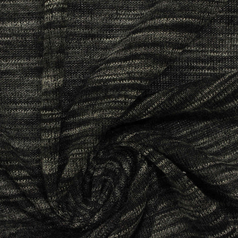 Dark Grey Marl Chunky Knit, Poly-Cotton, 152 gsm