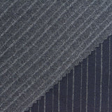 Navy Pinstripe Interlock Knit, Poly-Viscose — photo 2