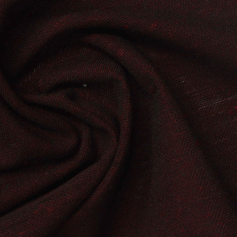 Deep Red Marl Piqué Knit, Linen-Poly