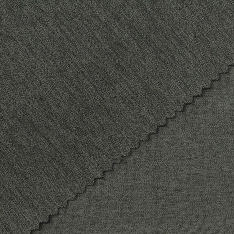 Dark Grey Heathered-Marl Interlock Knit, Poly-Spandex
