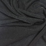 Polyester Stretch Rib Knit Fabric, 200 gsm, 165 cm — Black — photo 2