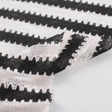 Black Horizontal-Stripe Chunky Knit, Cotton-Poly — photo 2