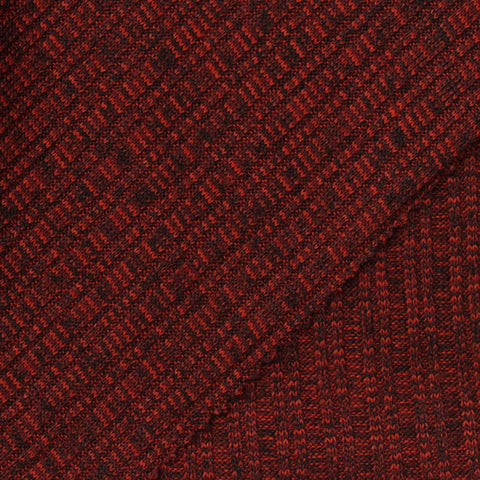 Red Marl Rib Knit, Polyester, 270 gsm