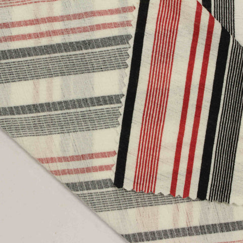 Black Vertical-Stripe Knit, Polyester, 115 gsm