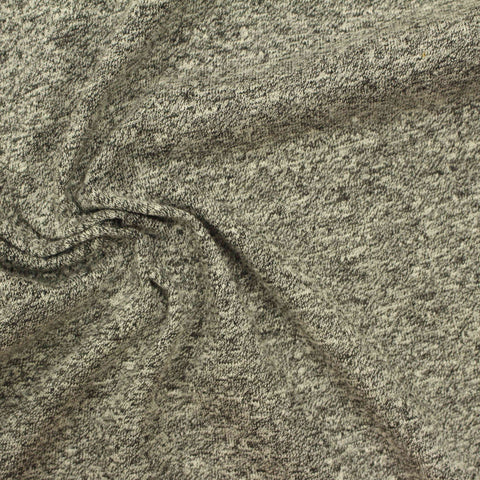 Dark Grey Marl Jersey Knit, Cotton-Poly, 167 gsm