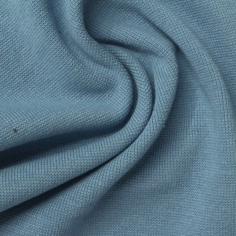 Cotton Polyester Stretch Rib Knit Fabric, 385 gsm, 168 cm — Blue