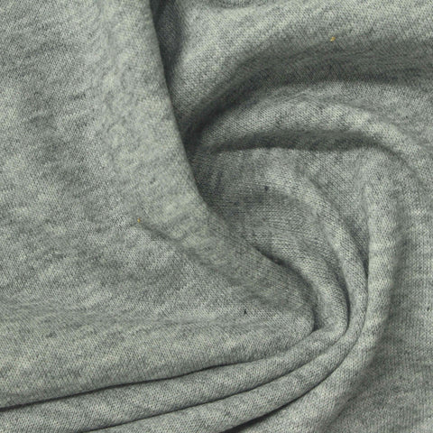 Light Grey Marl French Terry, Cotton-Poly, 175 gsm