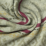 Burgundy Stripe French Terry, Poly-Cotton — photo 2