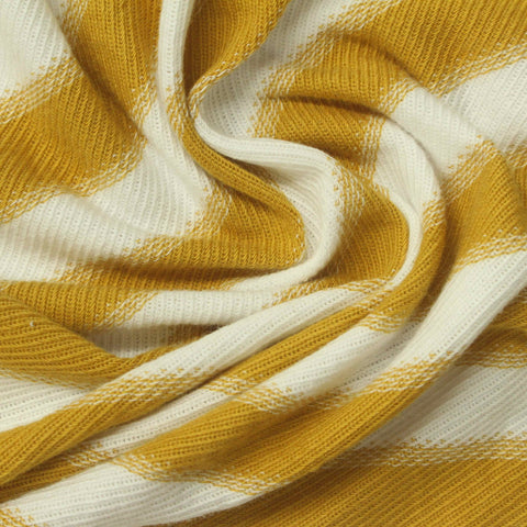 Yellow Horizontal-Stripe Jacquard, Cotton