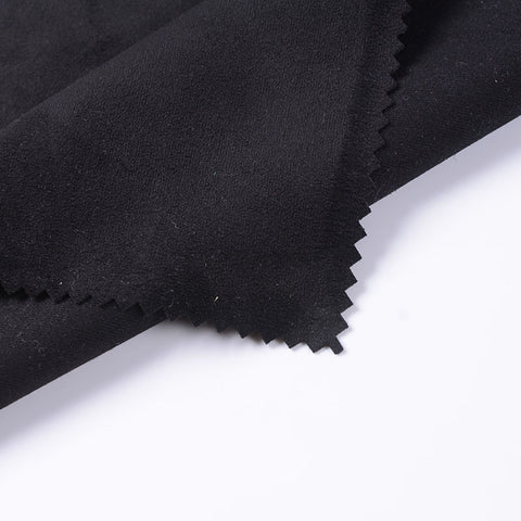 Polyester Stretch Knit Fabric, 290 gsm, 153 cm — Black